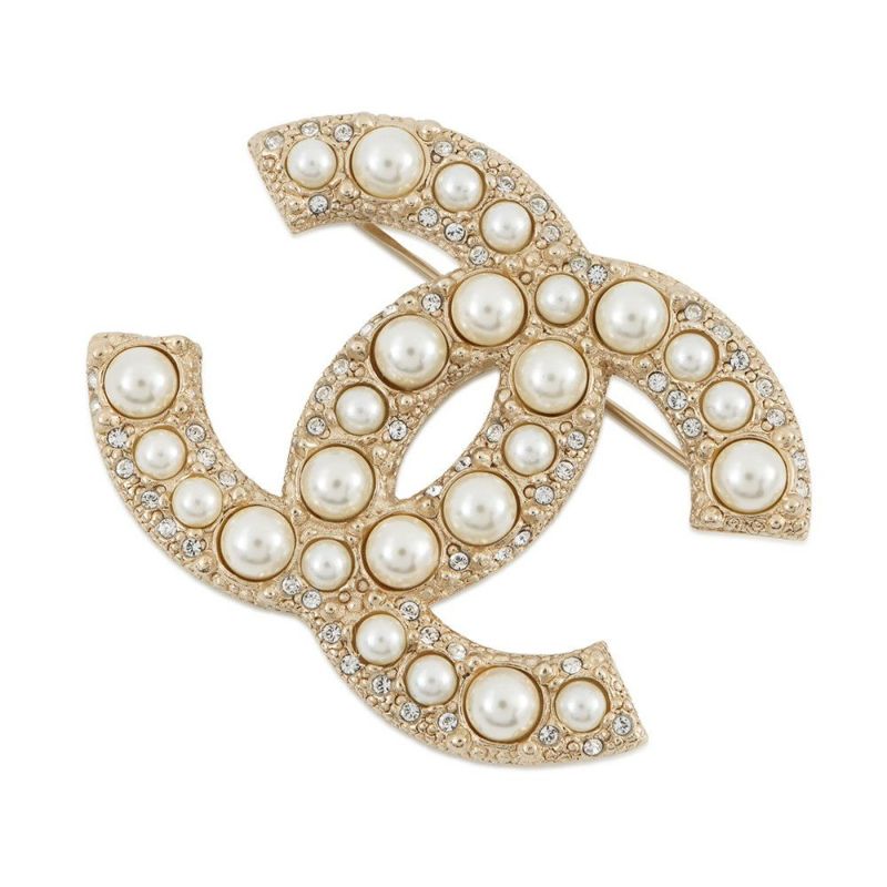 シャネル ブローチ ココマーク メタル フェイクパール ラインストーン F23V A64762 CHANEL アクセサリー