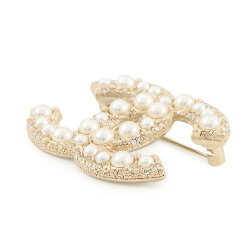 シャネル ブローチ ココマーク メタル フェイクパール ラインストーン F23V A64762 CHANEL アクセサリー