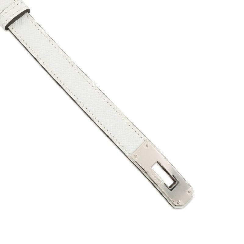 エルメス ケリーベルト18 ニューホワイト/シルバー金具 エプソン W刻印 HERMES べルト 白