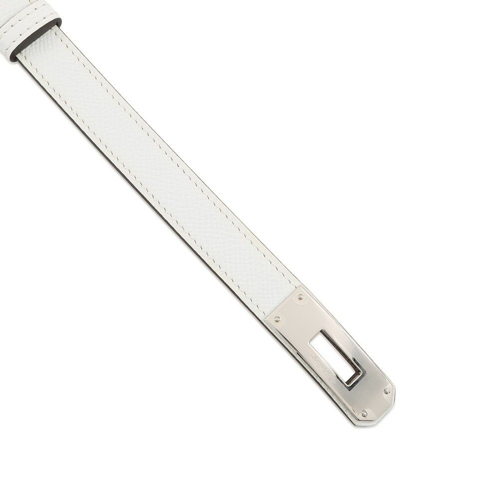 エルメス ケリーベルト18 ニューホワイト/シルバー金具 エプソン W刻印 HERMES べルト 白