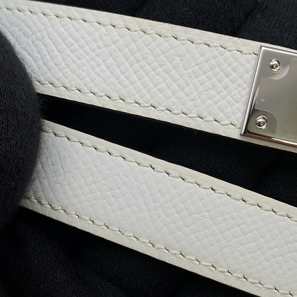 エルメス ケリーベルト18 ニューホワイト/シルバー金具 エプソン W刻印 HERMES べルト 白