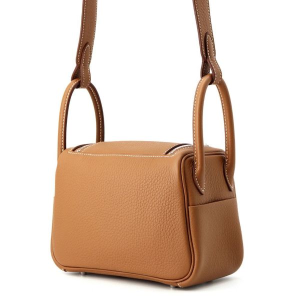 エルメス リンディ ミニ ゴールド/シルバー金具 トリヨンクレマンス K刻印 2wayショルダー