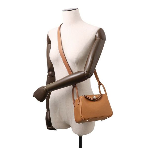 エルメス リンディ ミニ ゴールド/シルバー金具 トリヨンクレマンス K刻印 2wayショルダー