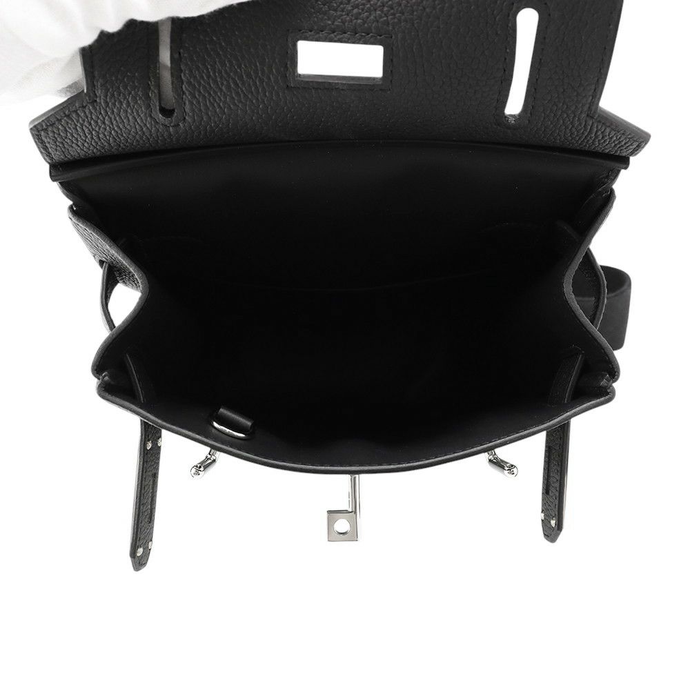 エルメス ボディバッグ ケリー アッカドPM ブラック/シルバー金具 トゴ B刻印 メンズ 黒