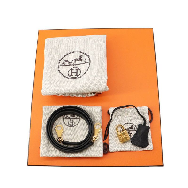 エルメス ハンドバッグ ケリー25 内縫い ブラック/ゴールド金具 トゴ K刻印 2wayショルダー 黒