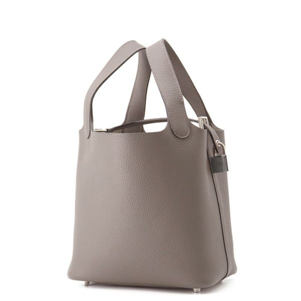 エルメス ハンドバッグ ピコタンロックPM エタン/シルバー金具 トリヨンクレマンス U刻印