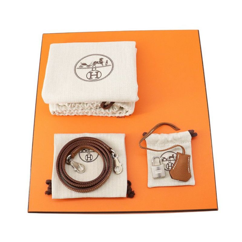 エルメス ハンドバッグ ケリー28 内縫い ゴールド/シルバー金具 トゴ B刻印 2wayショルダー