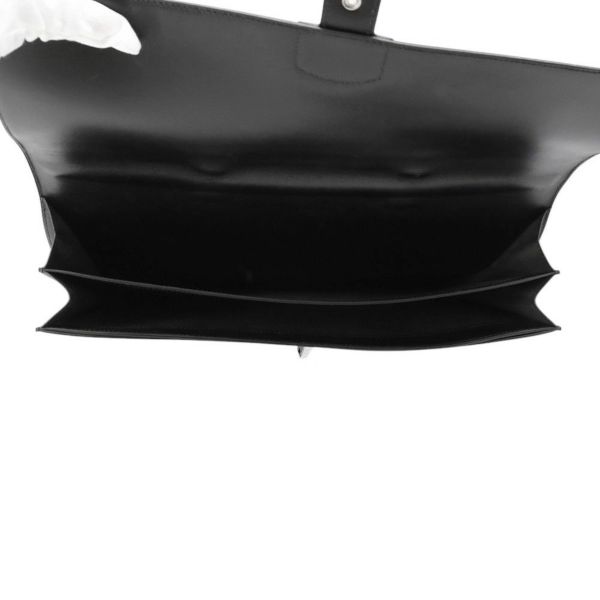 エルメス ブリーフケース サック・ア・デペッシュ41 ブラック/シルバー金具 ボックスカーフ D刻印 メンズ 黒