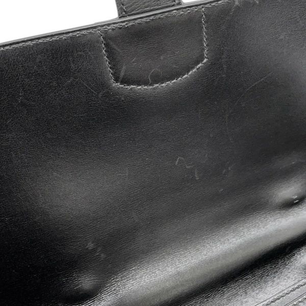 エルメス ブリーフケース サック・ア・デペッシュ41 ブラック/シルバー金具 ボックスカーフ D刻印 メンズ 黒