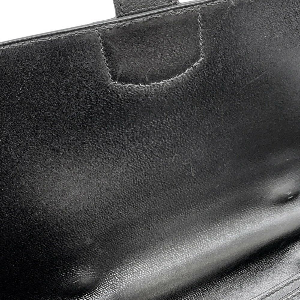 エルメス ブリーフケース サック・ア・デペッシュ41 ブラック/シルバー金具 ボックスカーフ D刻印 メンズ 黒
