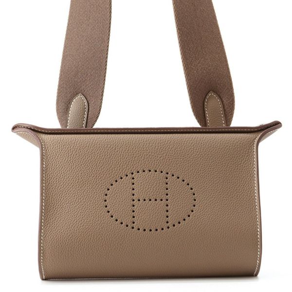 エルメス ショルダーバッグ ヴィドポッシュ エトゥープ/シルバー金具 トゴ W刻印 HERMES バッグ