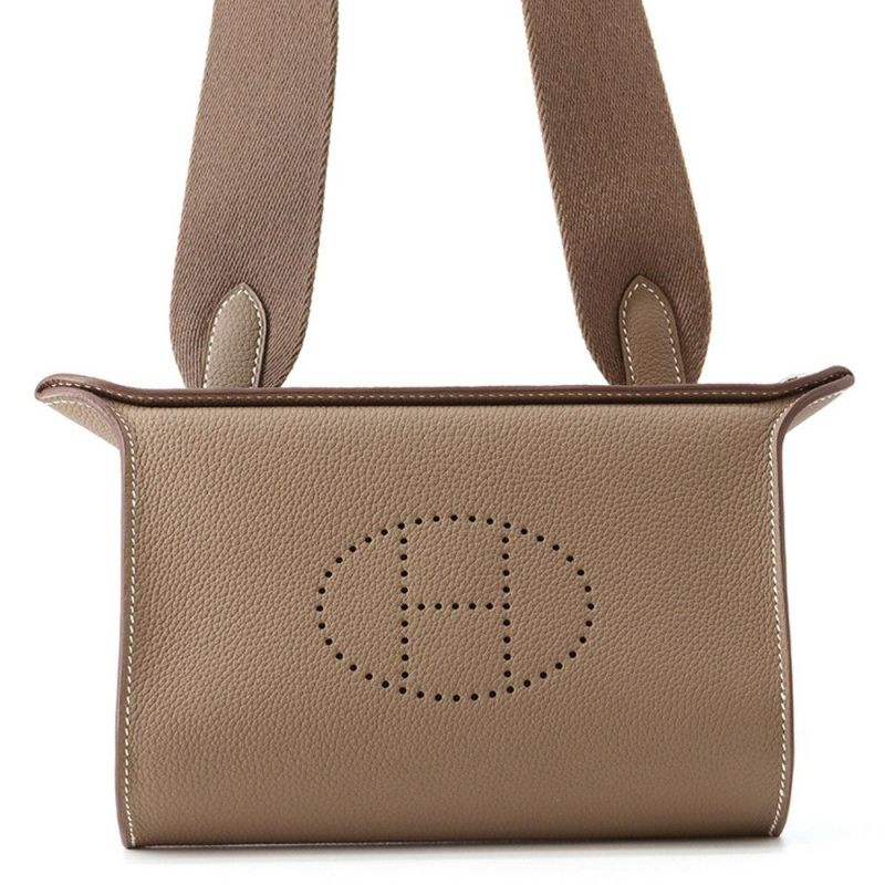 エルメス ショルダーバッグ ヴィドポッシュ エトゥープ/シルバー金具 トゴ W刻印 HERMES バッグ