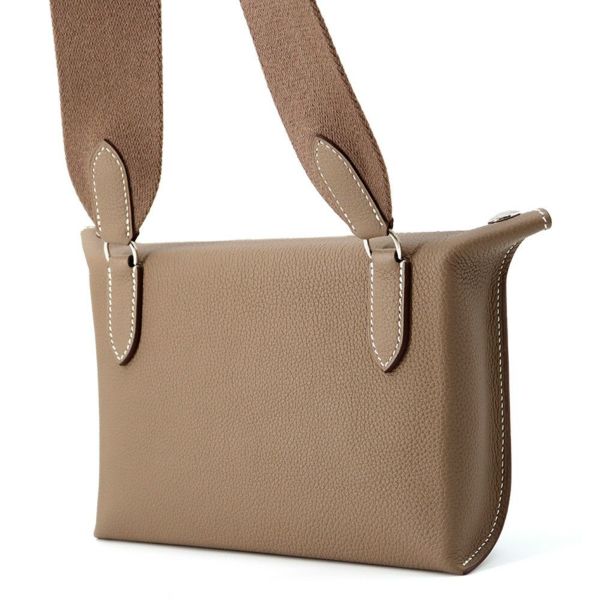 エルメス ショルダーバッグ ヴィドポッシュ エトゥープ/シルバー金具 トゴ W刻印 HERMES バッグ