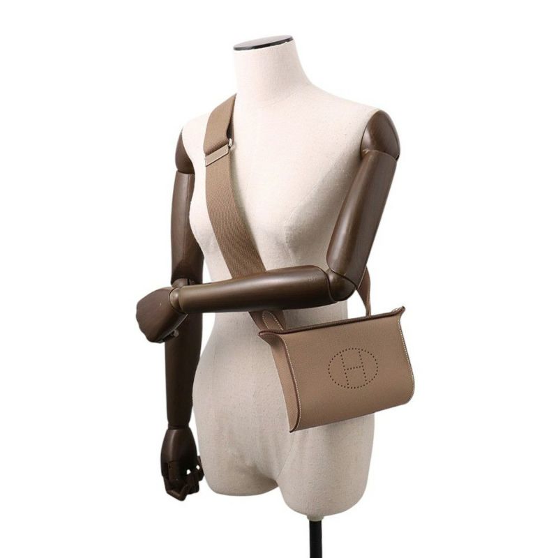 エルメス ショルダーバッグ ヴィドポッシュ エトゥープ/シルバー金具 トゴ W刻印 HERMES バッグ