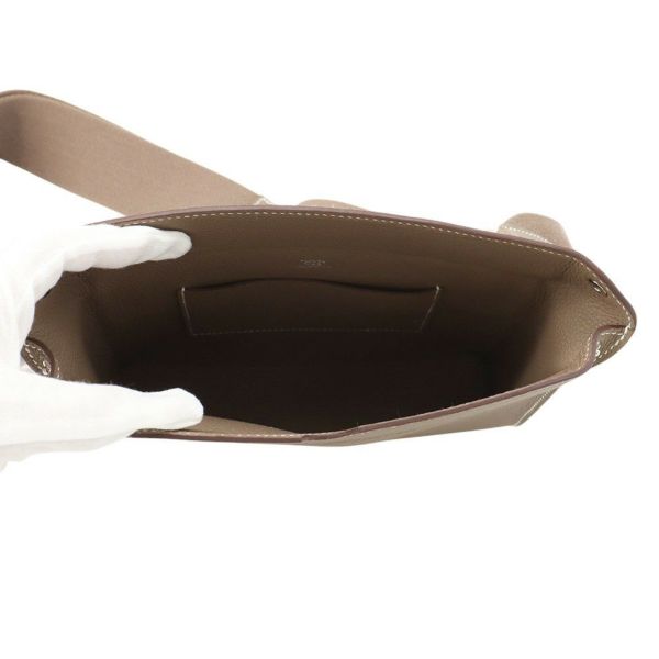 エルメス ショルダーバッグ ヴィドポッシュ エトゥープ/シルバー金具 トゴ W刻印 HERMES バッグ