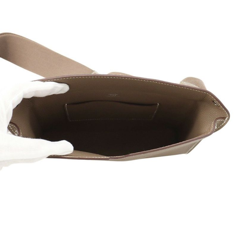 エルメス ショルダーバッグ ヴィドポッシュ エトゥープ/シルバー金具 トゴ W刻印 HERMES バッグ