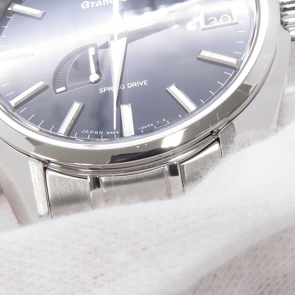 セイコー グランドセイコー スプリングドライブ デイト SBGA375 SEIKO 腕時計 ネイビー文字盤