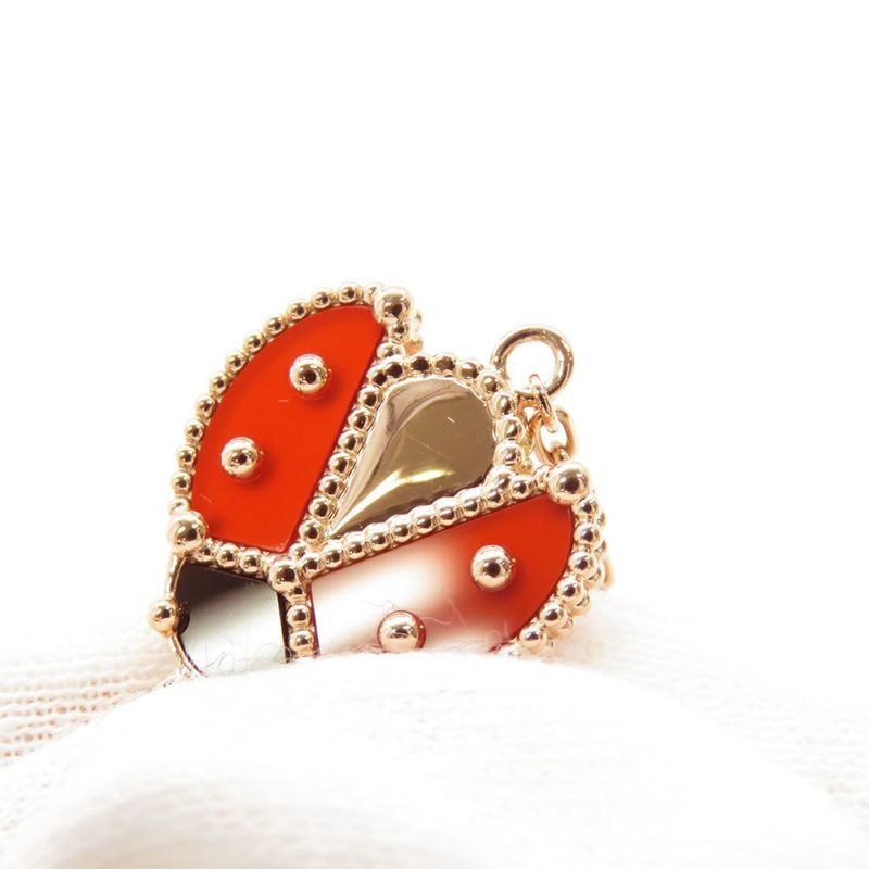 ヴァンクリーフ&アーペル ブレスレット ラッキー スプリング オープンウィング レディバグ オニキス カーネリアン K18PG