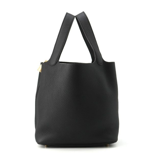 エルメス ハンドバッグ ピコタンロックMM ブラック/ゴールド金具 トリヨンクレマンス K刻印 黒