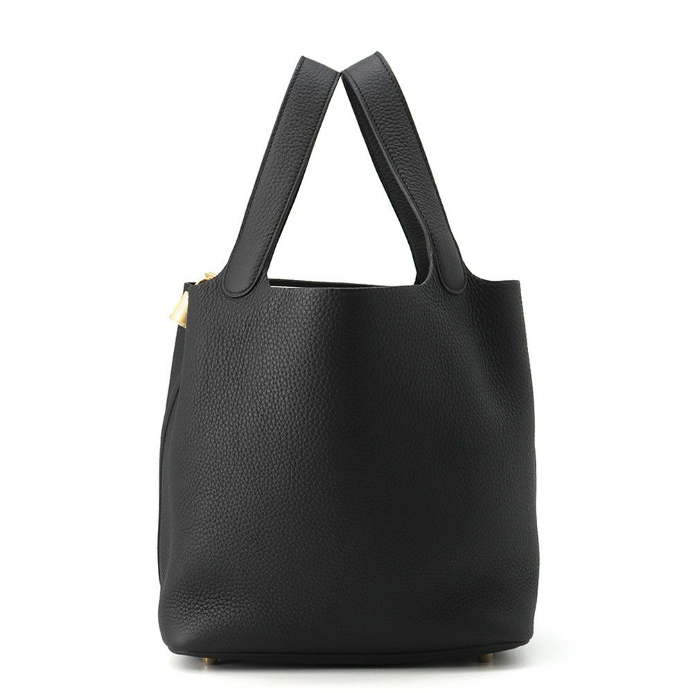 エルメス ハンドバッグ ピコタンロックMM ブラック/ゴールド金具 トリヨンクレマンス K刻印 黒