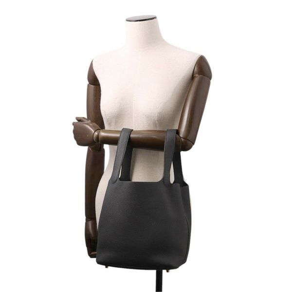 エルメス ハンドバッグ ピコタンロックMM ブラック/ゴールド金具 トリヨンクレマンス K刻印 黒