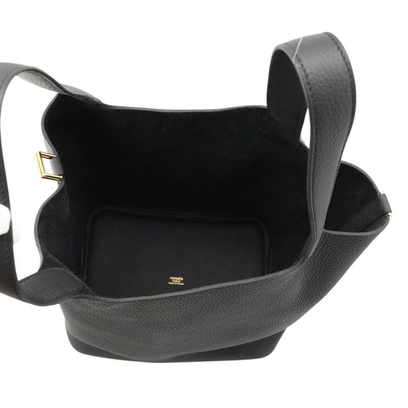 エルメス ハンドバッグ ピコタンロックMM ブラック/ゴールド金具 トリヨンクレマンス K刻印 黒