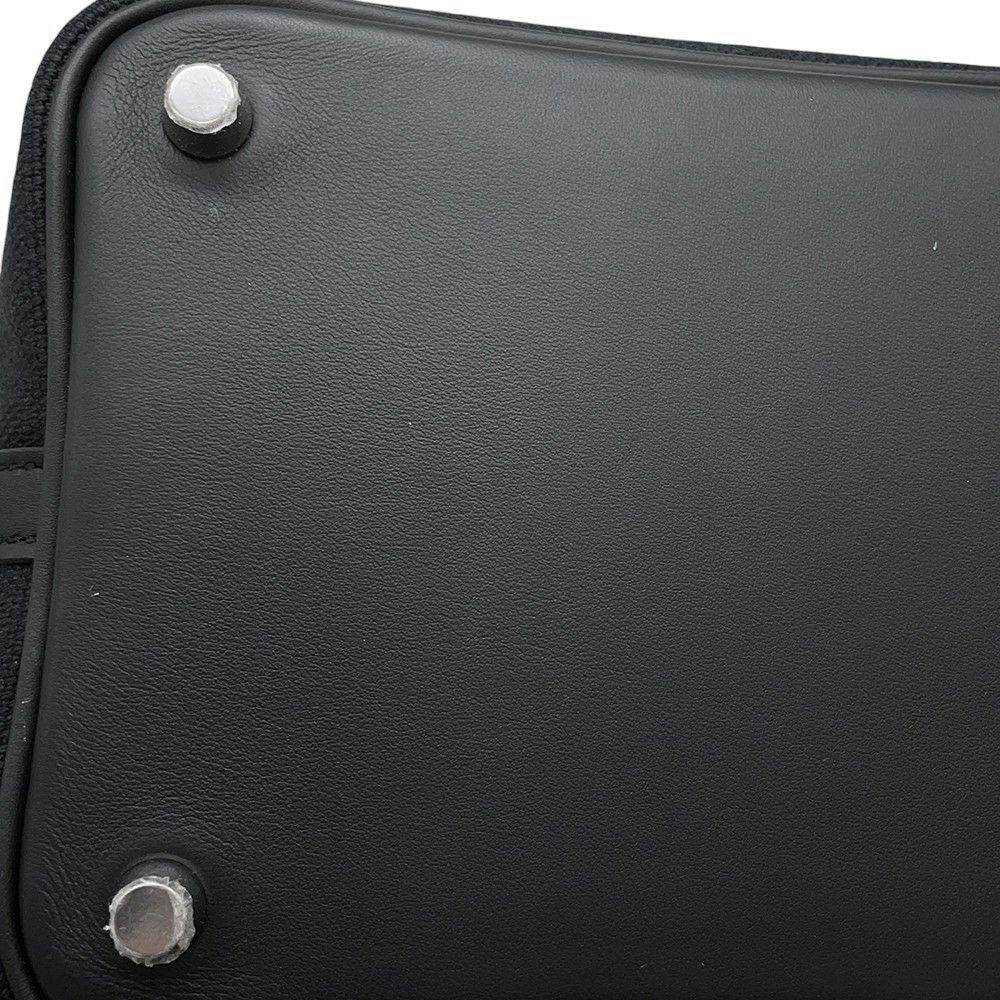 エルメス ハンドバッグ ピコタンロックPM カーゴ ブラック/シルバー金具 トワルゴエラン/スイフト W刻印 黒