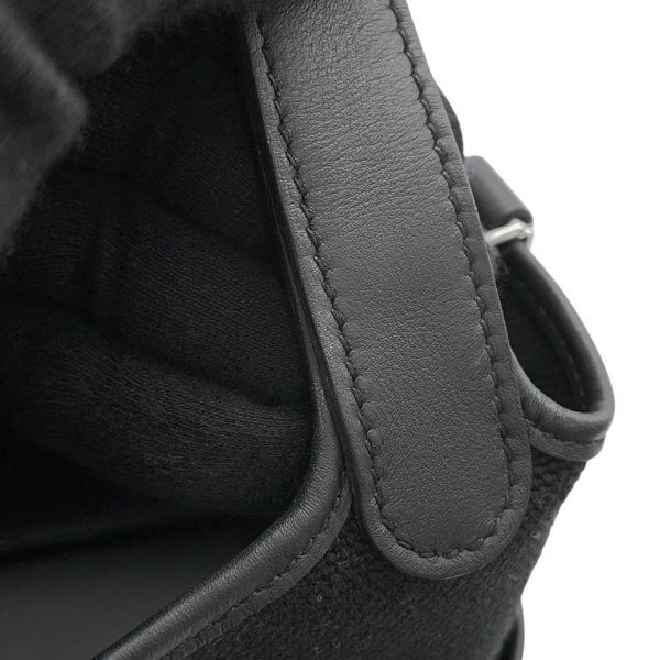 エルメス ハンドバッグ ピコタンロックPM カーゴ ブラック/シルバー金具 トワルゴエラン/スイフト W刻印 黒