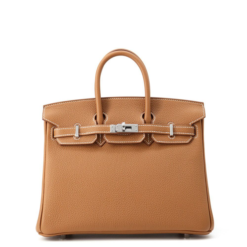 エルメス バーキン25 ゴールド/シルバー金具 トゴ K刻印 HERMES Birkin ハンドバッグ