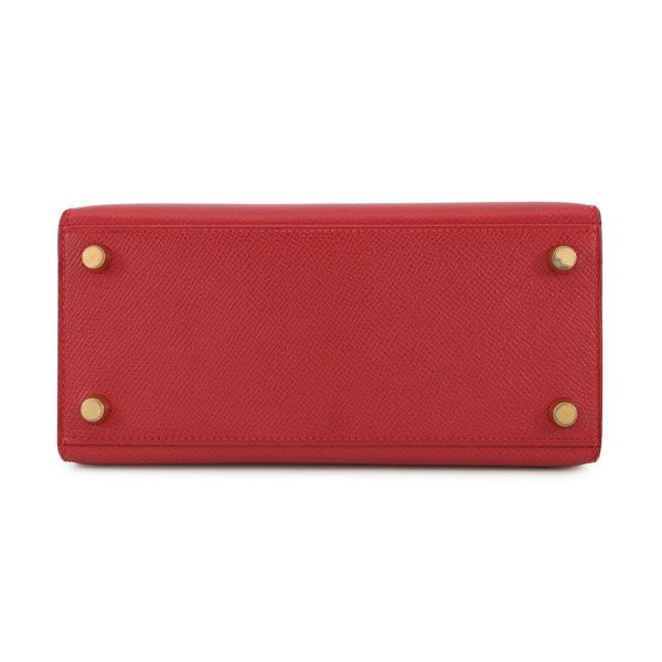 エルメス ハンドバッグ ミニケリー20 外縫い ルージュヴィフ/ゴールド金具 クシュベル □A刻印 2wayショルダー