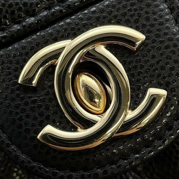 シャネル チェーンフォンポーチ マトラッセ ココマーク キャビアスキン CHANEL バッグ 黒