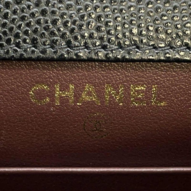 シャネル チェーンフォンポーチ マトラッセ ココマーク キャビアスキン CHANEL バッグ 黒
