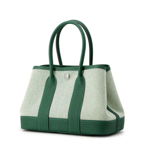 エルメス トートバッグ ネオ・ガーデン 23 ガーデンパーティ エクリュ/ヴェールモワイヤン/シルバー金具 ネゴンダ/トワルアッシュ K刻印