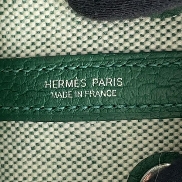 エルメス トートバッグ ネオ・ガーデン 23 ガーデンパーティ エクリュ/ヴェールモワイヤン/シルバー金具 ネゴンダ/トワルアッシュ K刻印