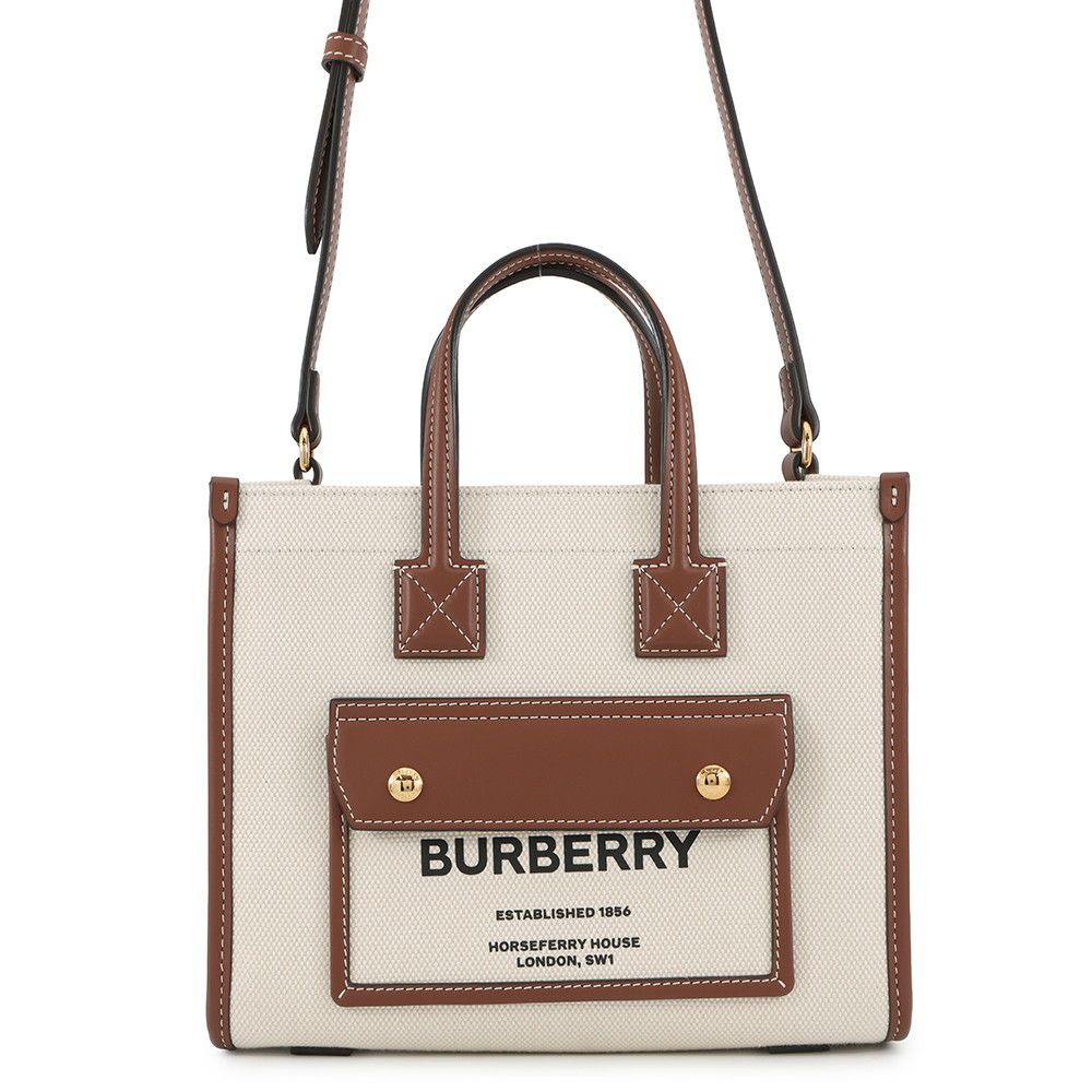 バーバリー ハンドバッグ フレヤトート ミニ キャンバス レザー 80441431 BURBERRY 2way