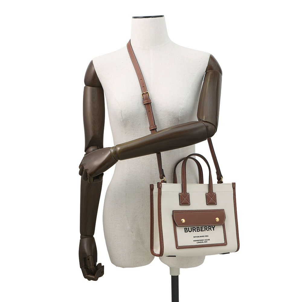 バーバリー ハンドバッグ フレヤトート ミニ キャンバス レザー 80441431 BURBERRY 2way