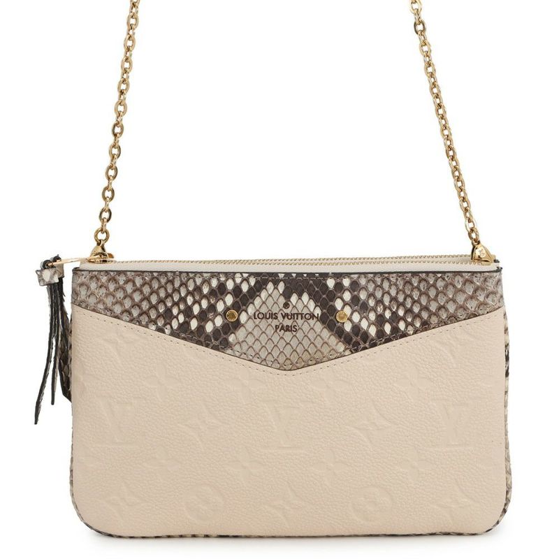 ルイヴィトン ショルダーバッグ モノグラム・アンプラント パイソン ポシェット・ドゥーブル ジップ N96322 LOUIS VUITTON