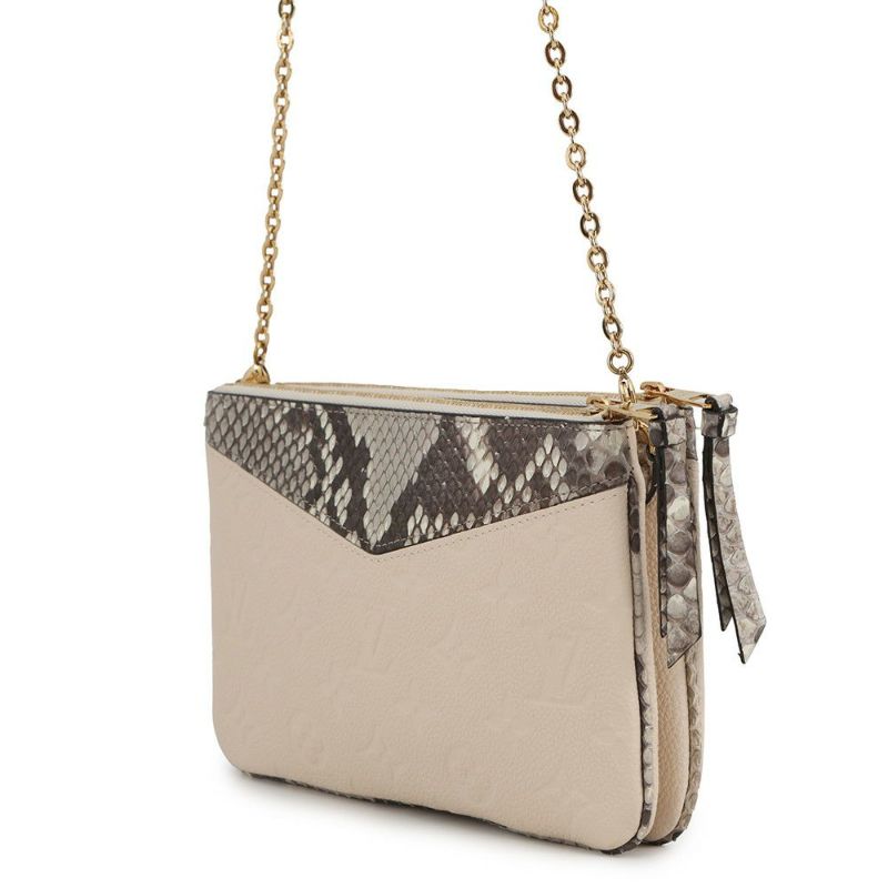 ルイヴィトン ショルダーバッグ モノグラム・アンプラント パイソン ポシェット・ドゥーブル ジップ N96322 LOUIS VUITTON