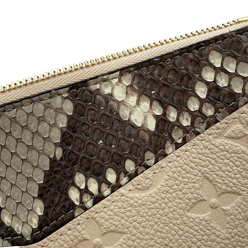 ルイヴィトン ショルダーバッグ モノグラム・アンプラント パイソン ポシェット・ドゥーブル ジップ N96322 LOUIS VUITTON