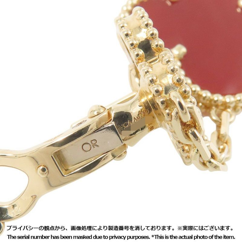 ヴァンクリ ピアス マジック アルハンブラ イヤリング 2モチーフ カーネリアン タイガーズアイ K18YGイエローゴールド VCARN5JR00