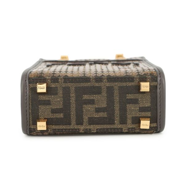 フェンディ ハンドバッグ ズッカ柄 サンシャイン ショッパー ミニ キャンバス スパンコール 8BS051 2way