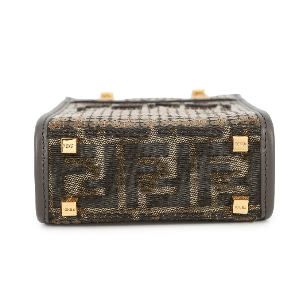 フェンディ ハンドバッグ ズッカ柄 サンシャイン ショッパー ミニ キャンバス スパンコール 8BS051 2way