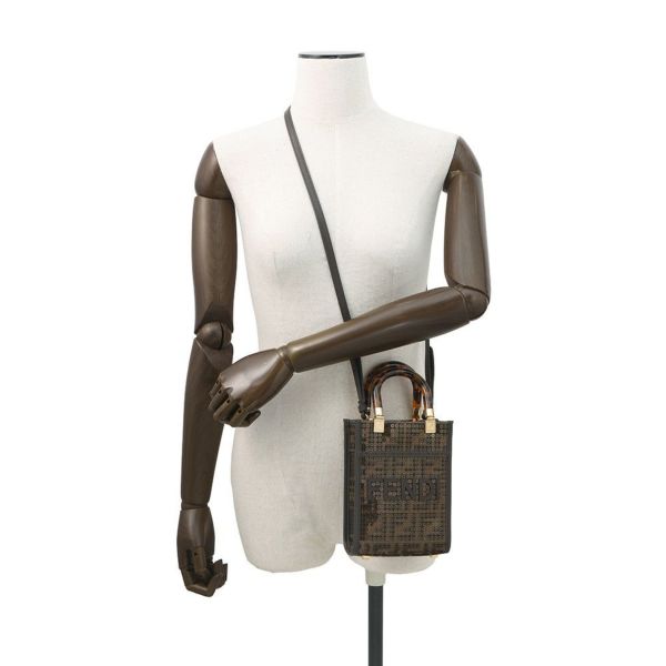 フェンディ ハンドバッグ ズッカ柄 サンシャイン ショッパー ミニ キャンバス スパンコール 8BS051 2way