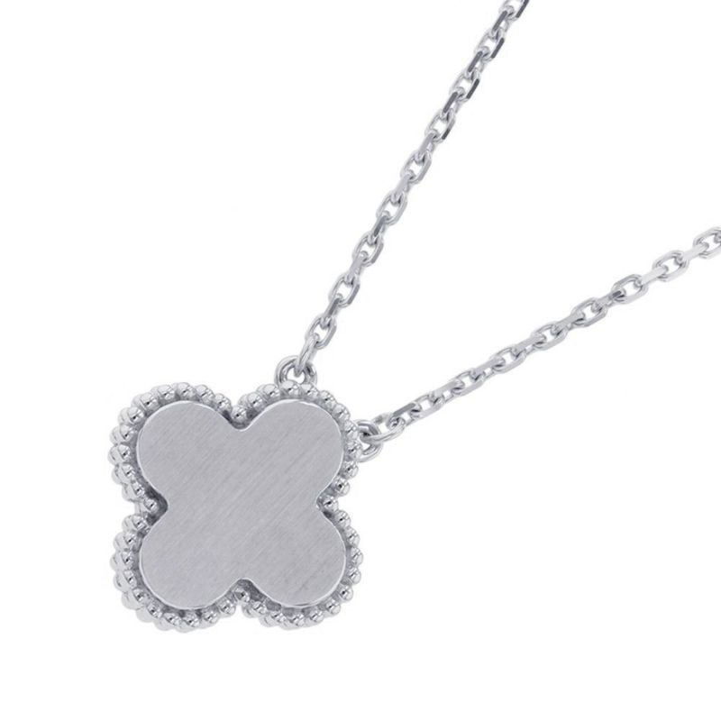 ヴァンクリ ネックレス ヴィンテージ アルハンブラ ギヨシェ ダイヤモンド 1P K18WG/K18PG VCARPNTH00 2024年ホリデー限定