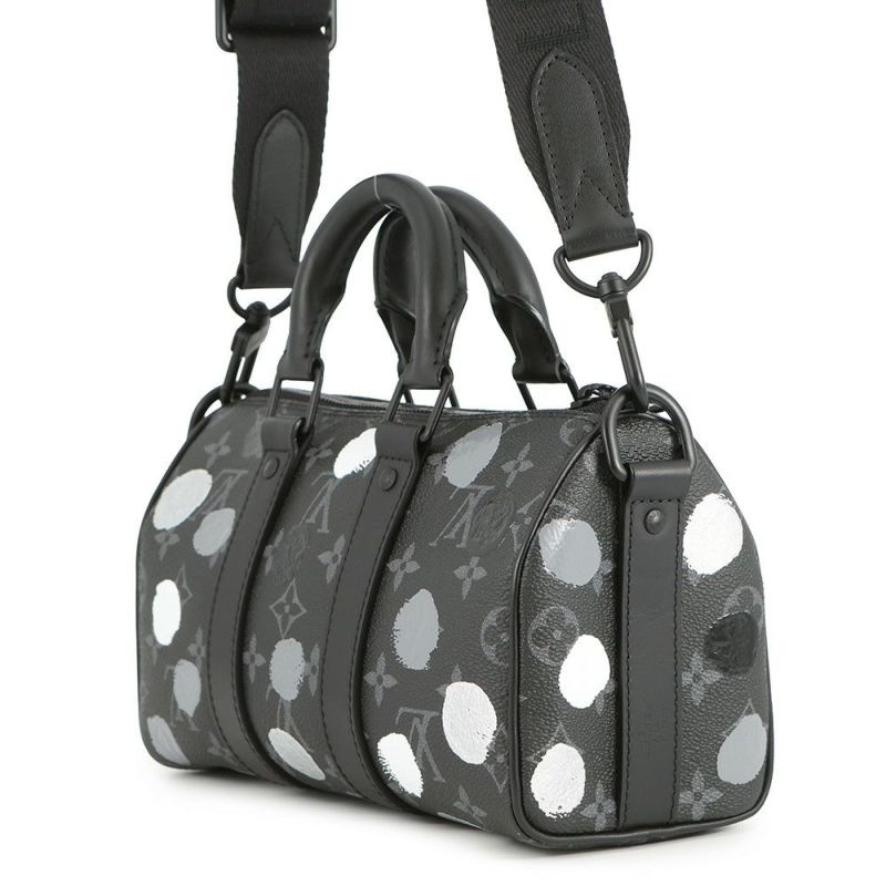 ルイヴィトン ハンドバッグ モノグラム・エクリプス LV×YK キーポル・バンドリエール25 M46406 2wayバッグ ブラック 黒