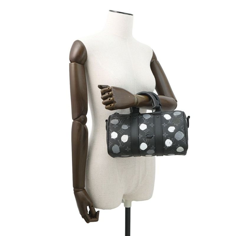 ルイヴィトン ハンドバッグ モノグラム・エクリプス LV×YK キーポル・バンドリエール25 M46406 2wayバッグ ブラック 黒