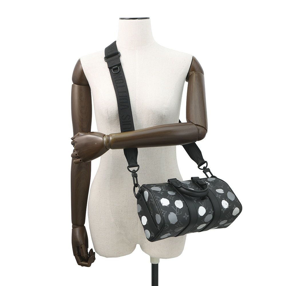 ルイヴィトン ハンドバッグ モノグラム・エクリプス LV×YK キーポル・バンドリエール25 M46406 2wayバッグ ブラック 黒