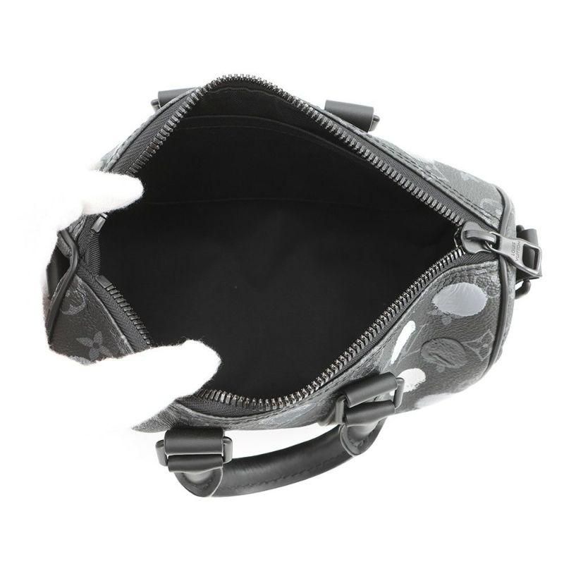 ルイヴィトン ハンドバッグ モノグラム・エクリプス LV×YK キーポル・バンドリエール25 M46406 2wayバッグ ブラック 黒