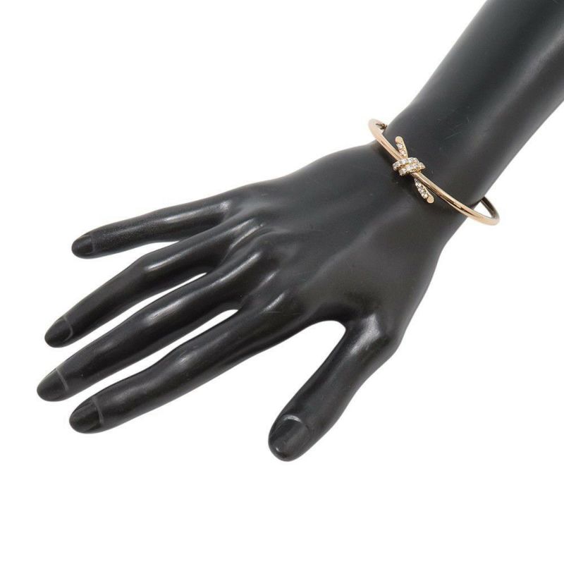 ティファニー ブレスレット ノット ワイヤー バングル ラージ ダイヤモンド 計約0.79ct K18PGピンクゴールド 69345050 ジュエリー