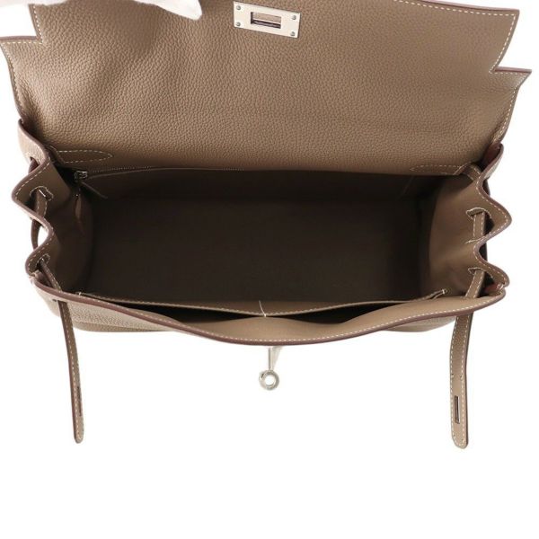 エルメス ハンドバッグ ケリー32 内縫い エトゥープ/シルバー金具 トゴ Y刻印 2wayショルダー